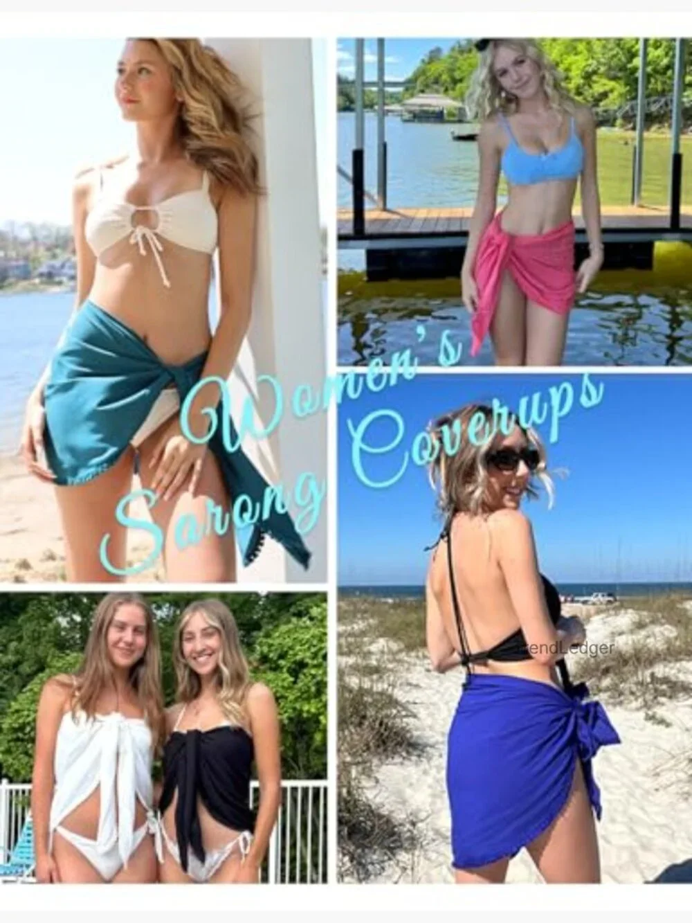 Small Rayon Wrap Skirt Beach Coverup with Tassels Loose Fit